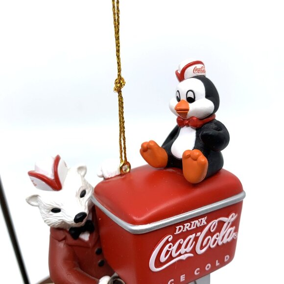 Lot of 3 Coca-Cola Christmas Ornaments Snowman Bag of Coke Polar Bear Penguin - Picture 8 of 13